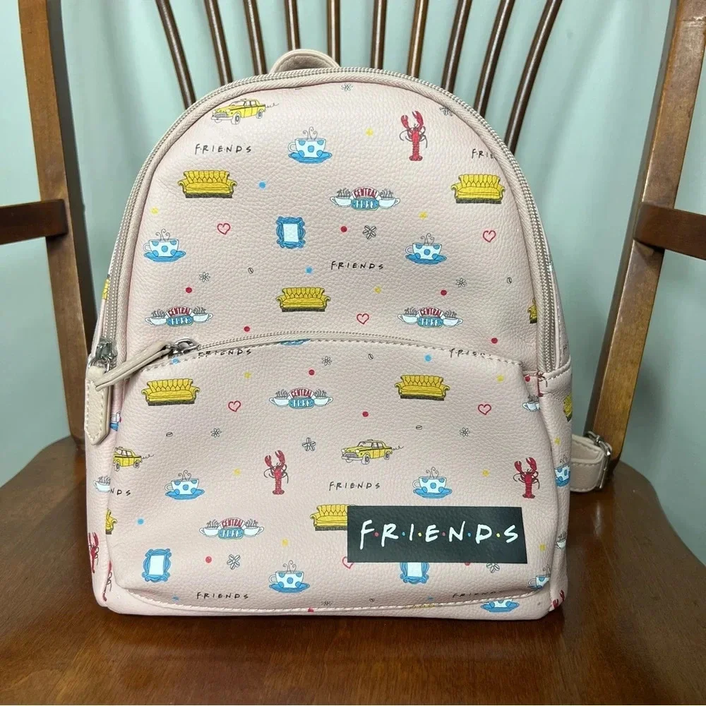 Danielle Nicole Friends mini Backpack Purse Light Pink Friends + Keychain Sofa - Picture 2 of 14